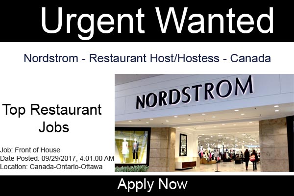 Photo of Nordstrom Careers Restaurant Host/Hostess Jobs Ottawa Canada
