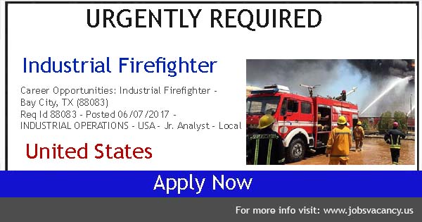 Photo of Industrial Firefighter Urgently wanted Bay City, United States