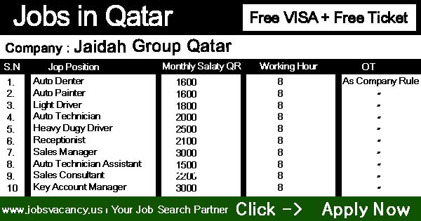 Photo of Jobs in Qatar, Workers wanted in Jaidah Group  | Apply Now