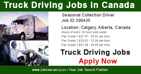 Photo of Truck Driving Jobs at Seasonal Collection Driver, City of Calgary, Alberta, Canada