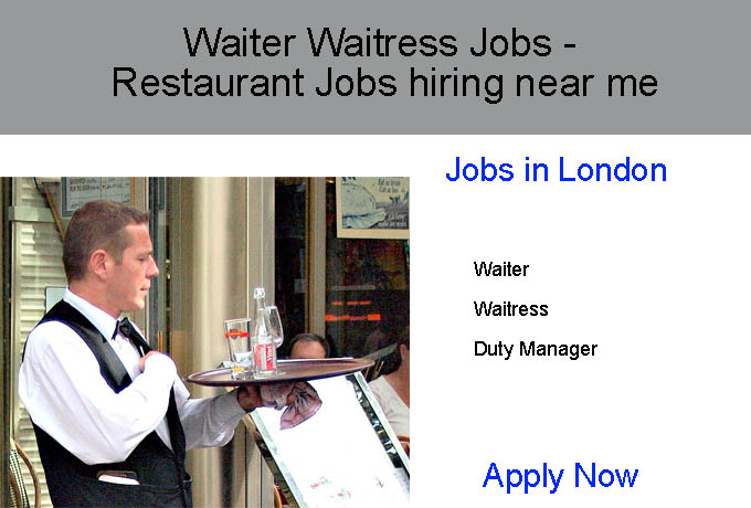 Waiter waitress jobs