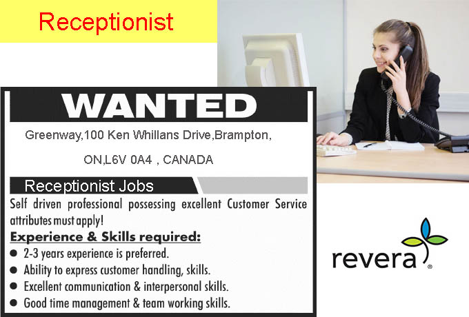 Receptionist Jobs Near Me Full Time | Part time - Canada