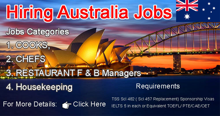 Visa Sponsorship Hiring Australia Jobs | New Candidates Urgently Needed