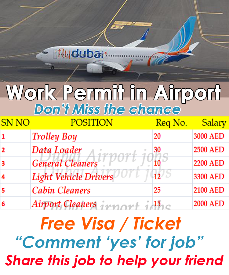 Dubai airport hiring various position